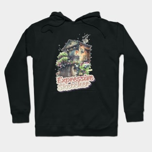 Japanese Flower House Expressive Hoodie